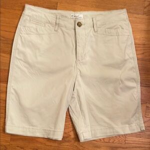 Kim Rogers Tan Bermuda Shorts Classic Design